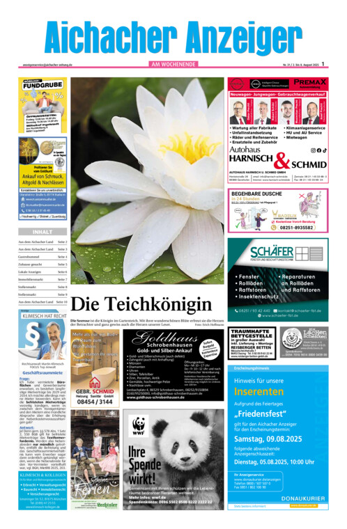 Aichacher Anzeiger vom Samstag, 02.08.2025